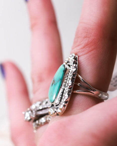 Turquoise Ring | Size 7 - Smokin' Blues Turquoise