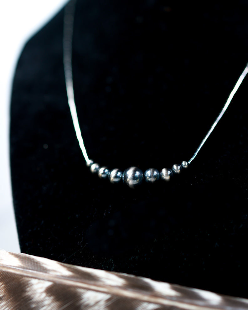Navajo Pearl Necklace - Smokin' Blues Turquoise
