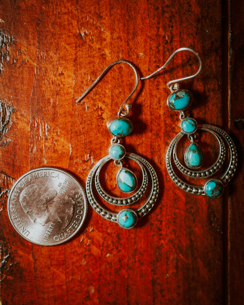 Turquoise earrings - Smokin' Blues Turquoise