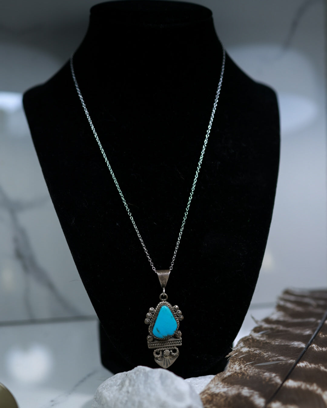 Turquoise Pendant - Smokin' Blues Turquoise