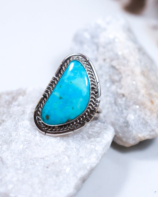 Turquoise Ring | Size 7 - Smokin' Blues Turquoise