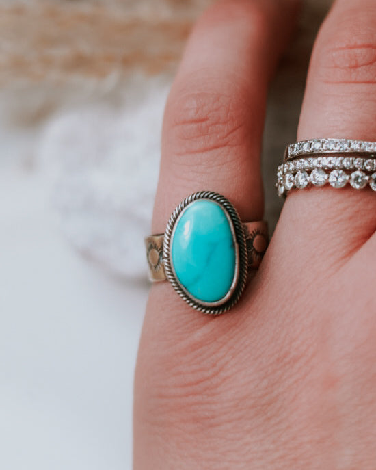 Turquoise Ring | Size 6 - Smokin' Blues Turquoise