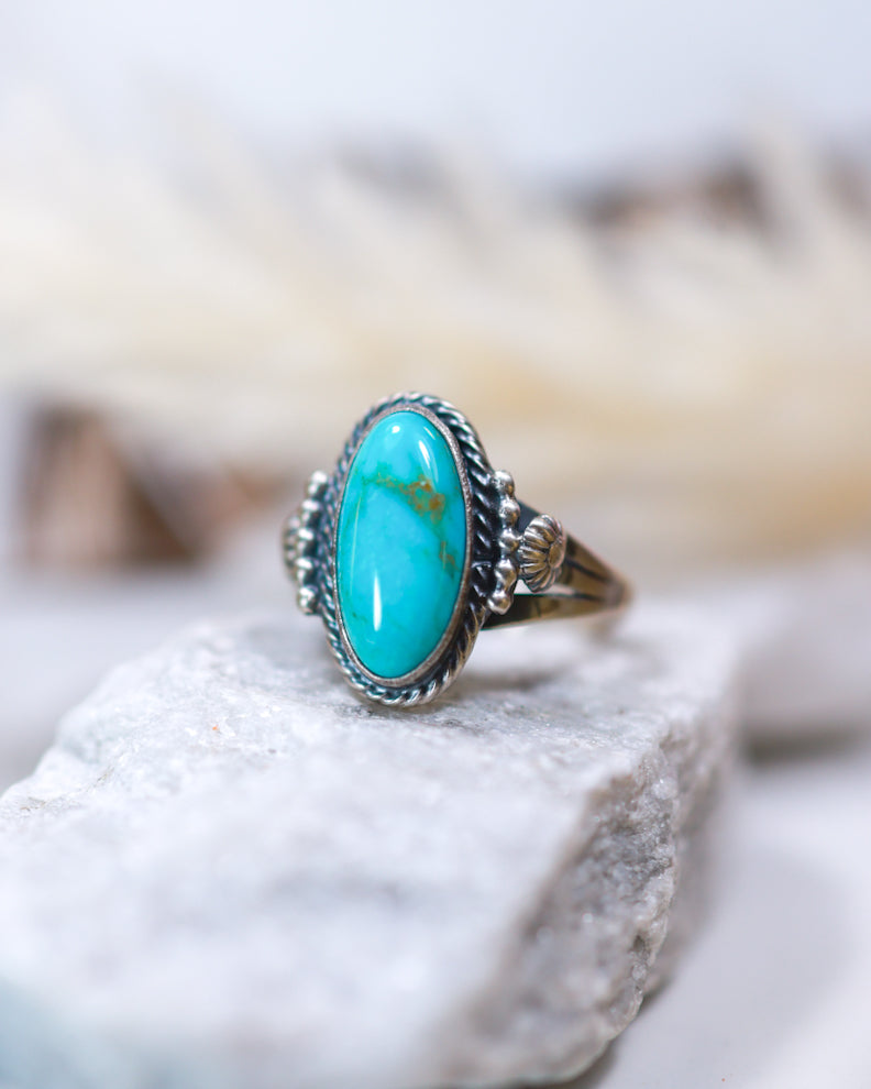 Turquoise Ring | Size 8.5 - Smokin' Blues Turquoise