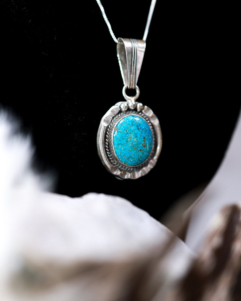 Turquoise Pendant - Smokin' Blues Turquoise