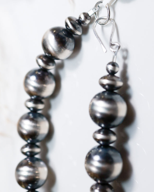 Navajo Pearl Necklace - 14MM 20” - Smokin' Blues Turquoise
