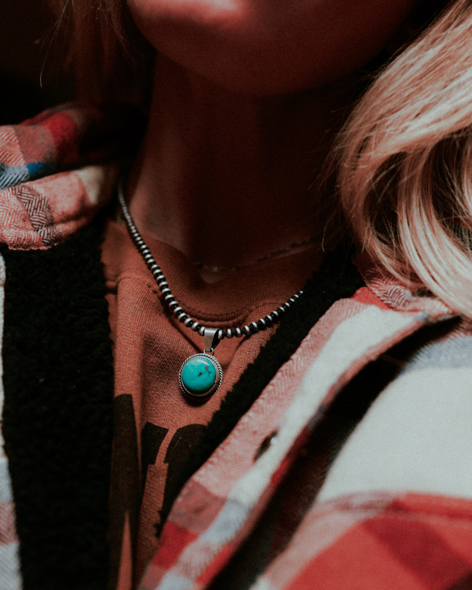 Turquoise Pendant - Smokin' Blues Turquoise