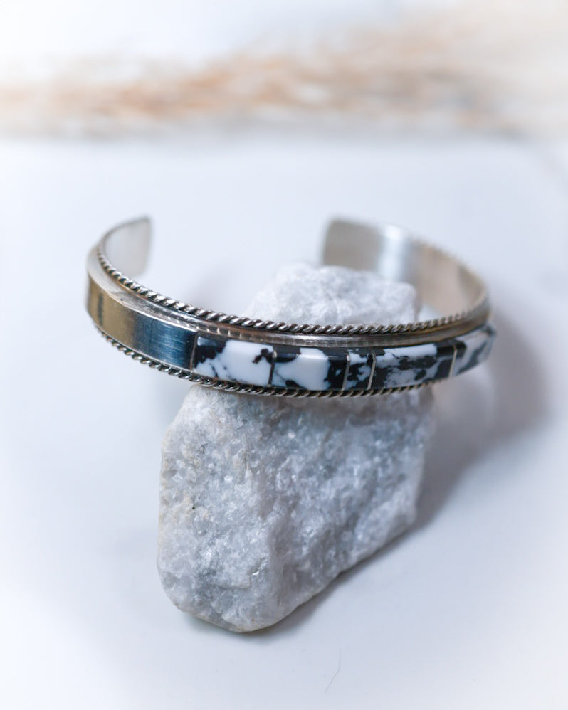 White Buffalo Cuff - Smokin' Blues Turquoise