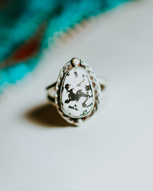 White Buffalo Ring - Smokin' Blues Turquoise