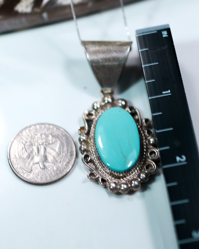 Turquoise Pendant - Smokin' Blues Turquoise
