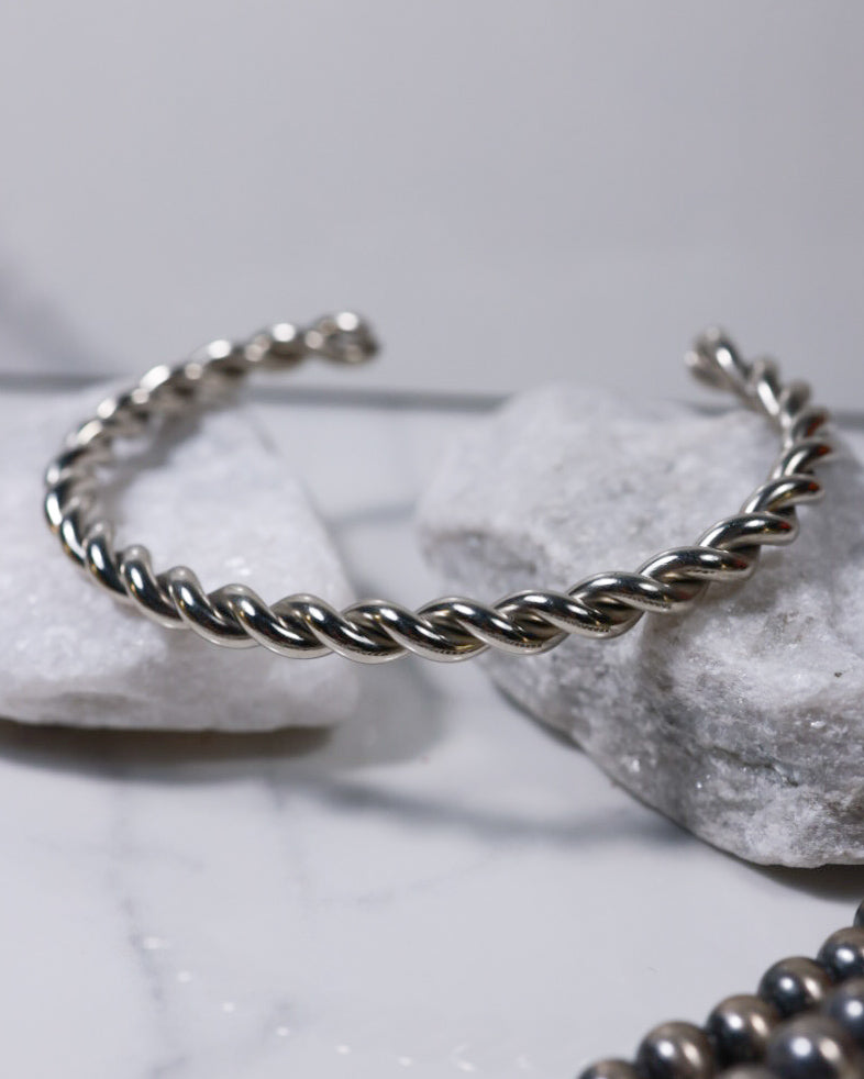 Sterling Twist Cuff - Smokin' Blues Turquoise