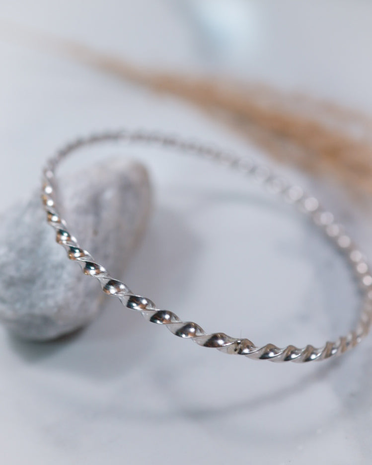 Sterling Silver Bangle - Smokin' Blues Turquoise