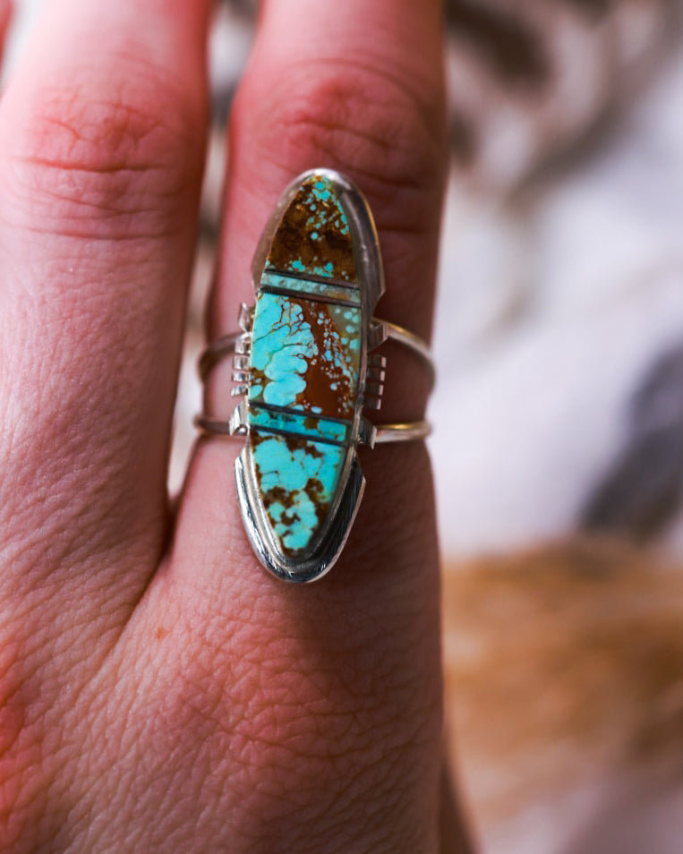 Turquoise Ring | Size 9.5 - Smokin' Blues Turquoise