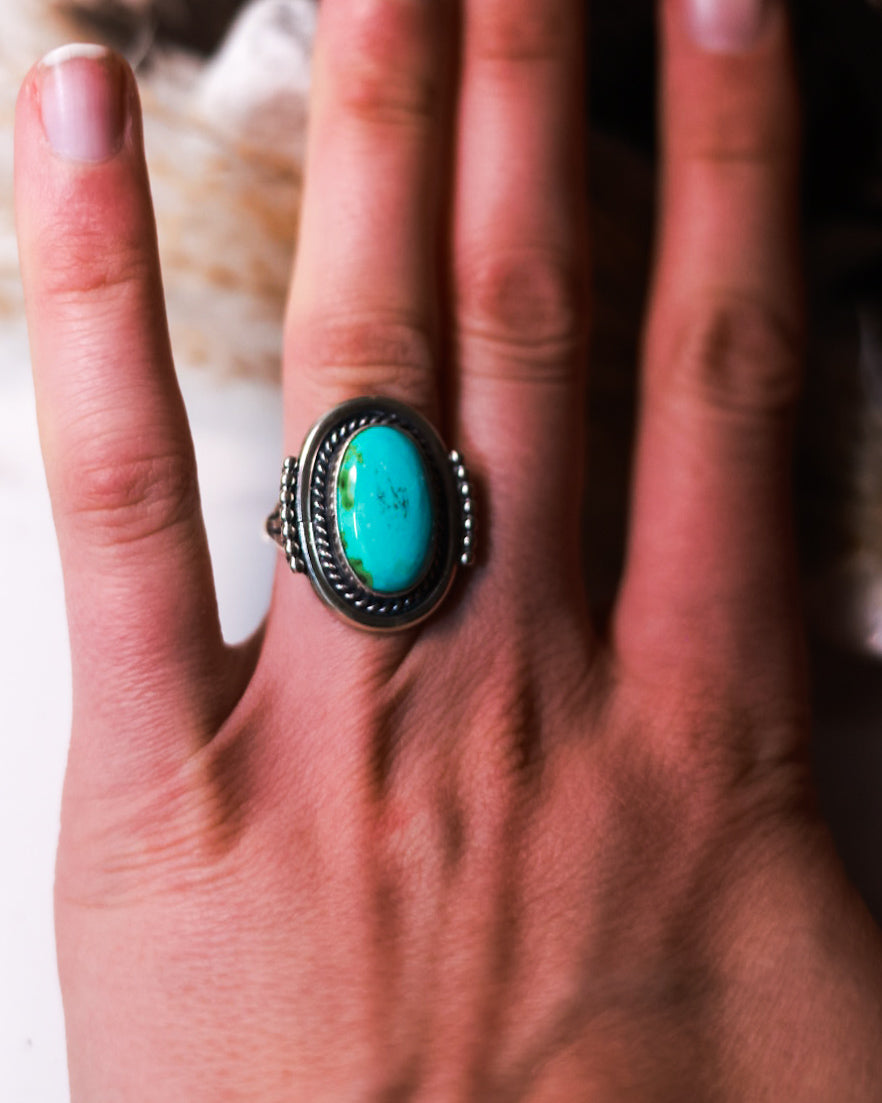 Turquoise Ring | Size 7 - Smokin' Blues Turquoise