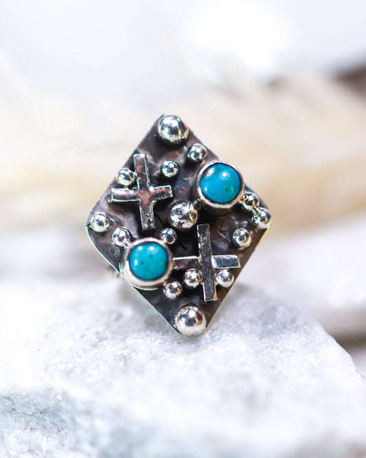Turquoise Ring | Adjustable - Smokin' Blues Turquoise
