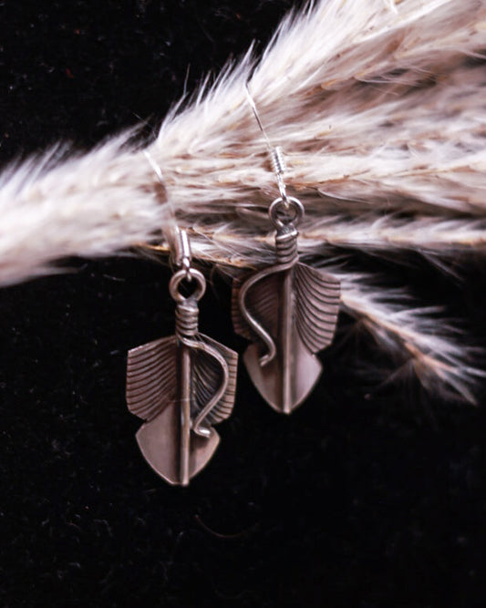Sterling Feather Earrings - Smokin' Blues Turquoise