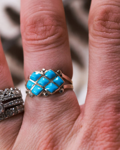 Turquoise Ring | Size 6.5 - Smokin' Blues Turquoise