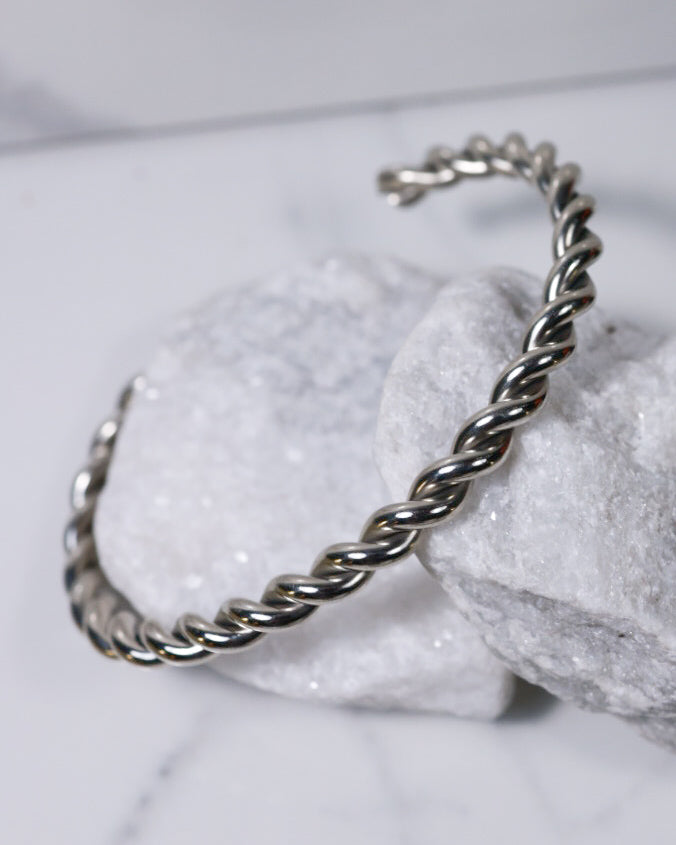 Sterling Twist Cuff - Smokin' Blues Turquoise