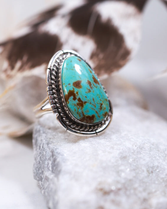 Turquoise Ring | Size 5.5 - Smokin' Blues Turquoise