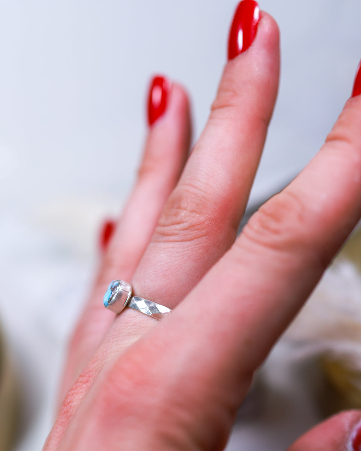Turquoise Ring | Size 8 - Smokin' Blues Turquoise