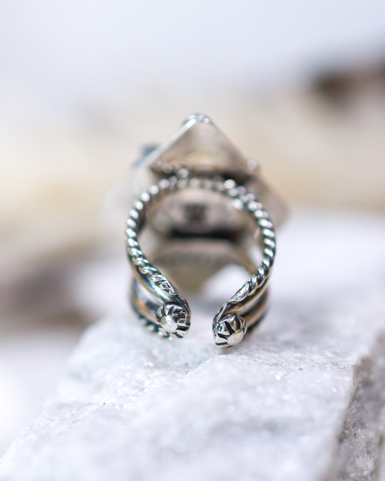 Turquoise Ring | Adjustable - Smokin' Blues Turquoise