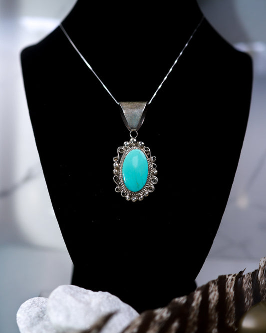 Turquoise Pendant - Smokin' Blues Turquoise