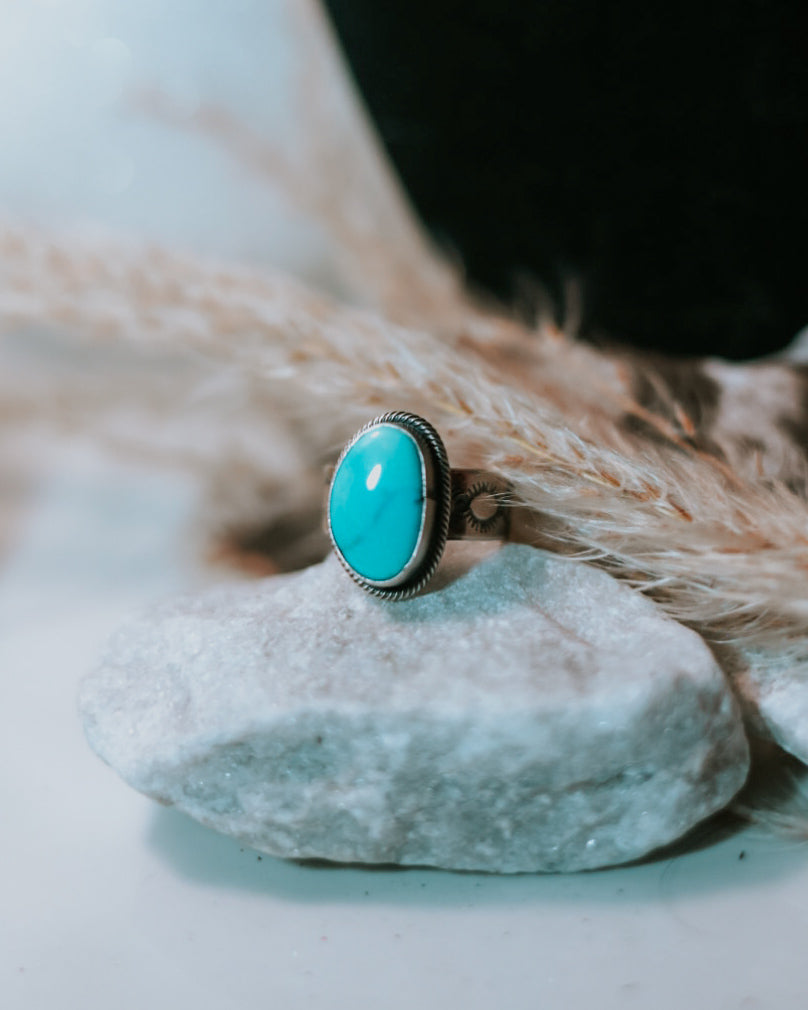 Turquoise Ring | Size 6 - Smokin' Blues Turquoise