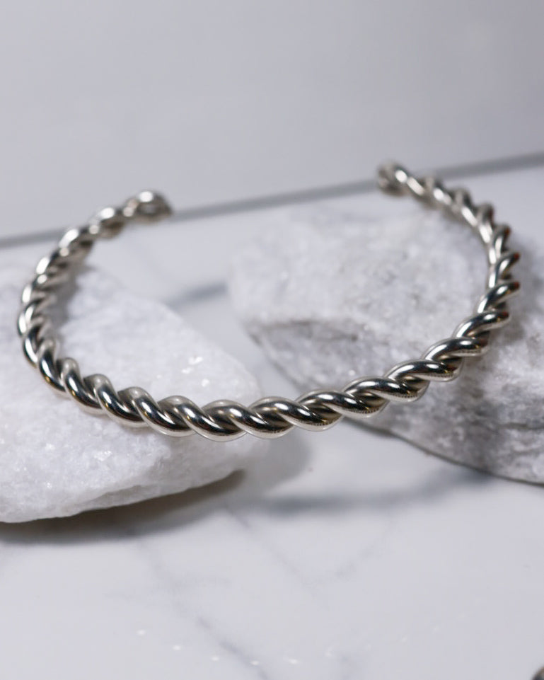 Sterling Twist Cuff - Smokin' Blues Turquoise