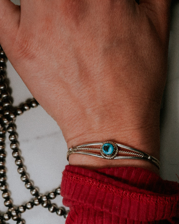 Turquoise Cuff - Smokin' Blues Turquoise