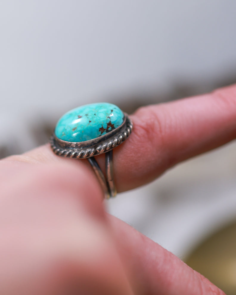 Turquoise Ring |Size 5 - Smokin' Blues Turquoise