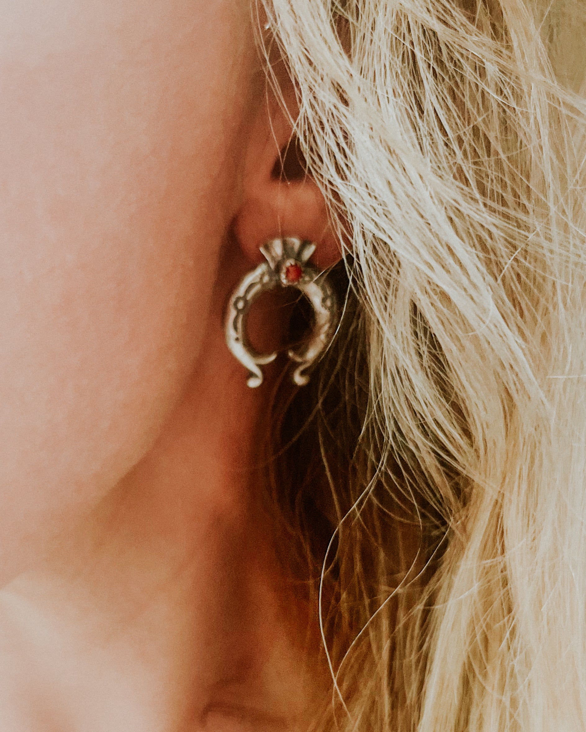 Coral Earrings - Smokin' Blues Turquoise