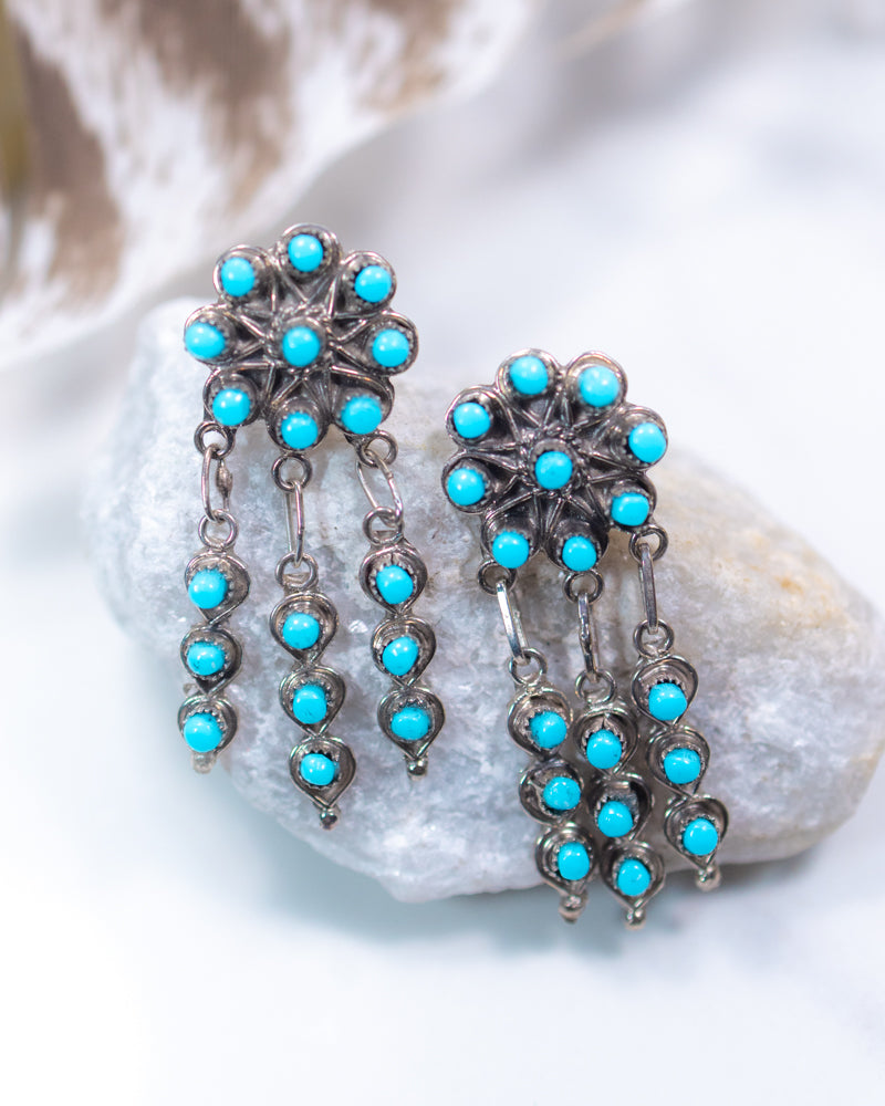 Turquoise Earrings - Smokin' Blues Turquoise