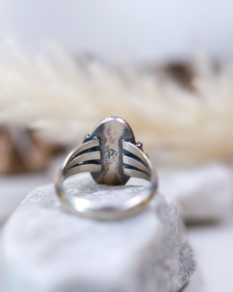Turquoise Ring | Size 8.5 - Smokin' Blues Turquoise