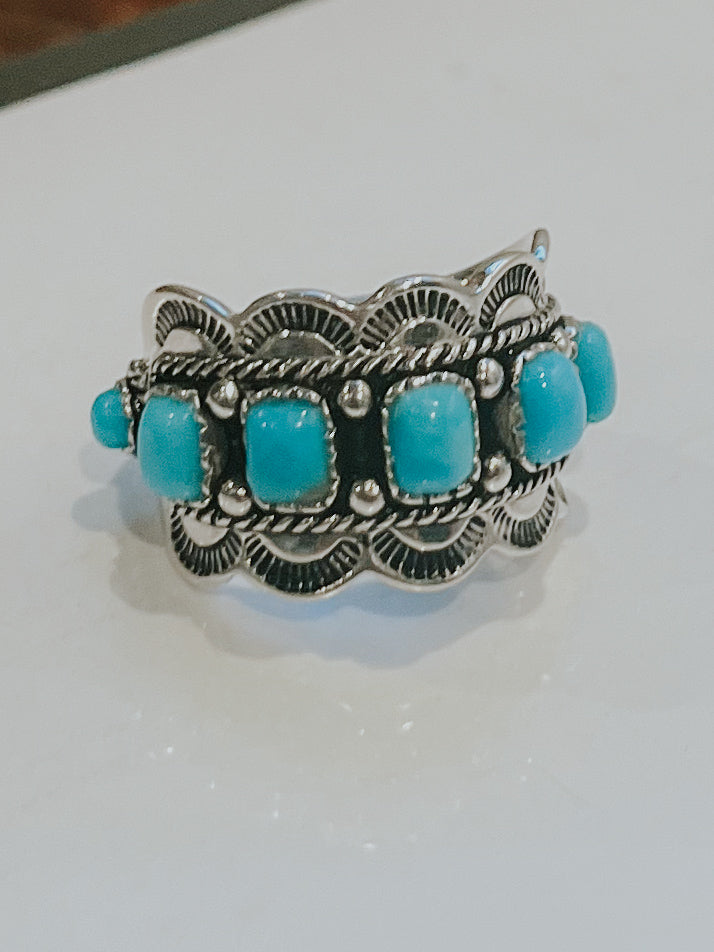Turquoise Ring Size 7 - Smokin' Blues Turquoise
