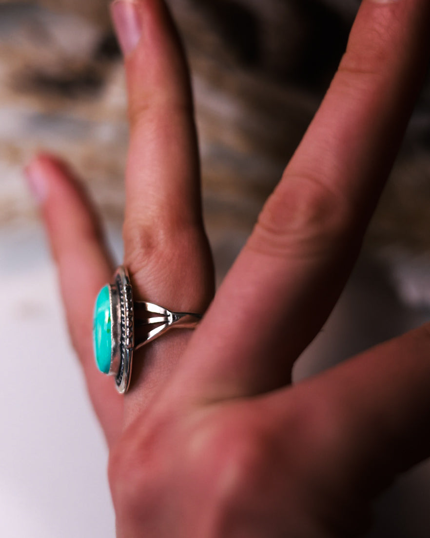 Turquoise Ring | Size 7 - Smokin' Blues Turquoise