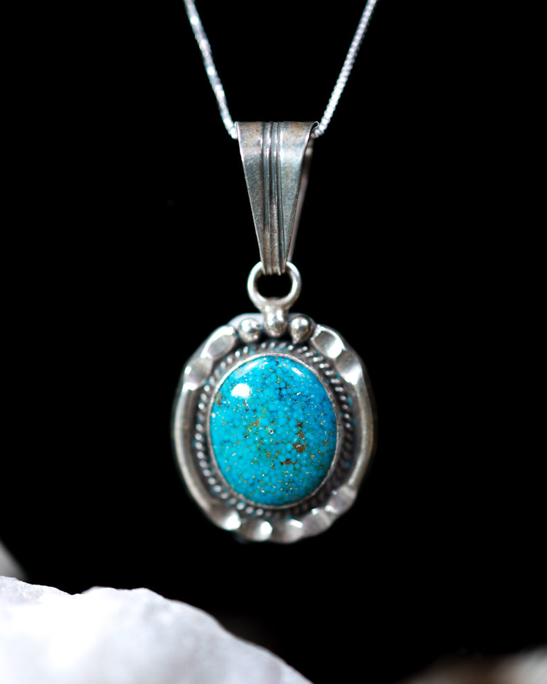 Turquoise Pendant - Smokin' Blues Turquoise