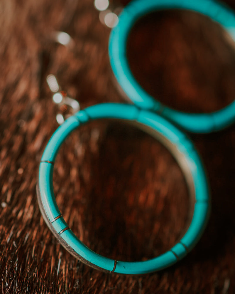 Turquoise earrings - Smokin' Blues Turquoise