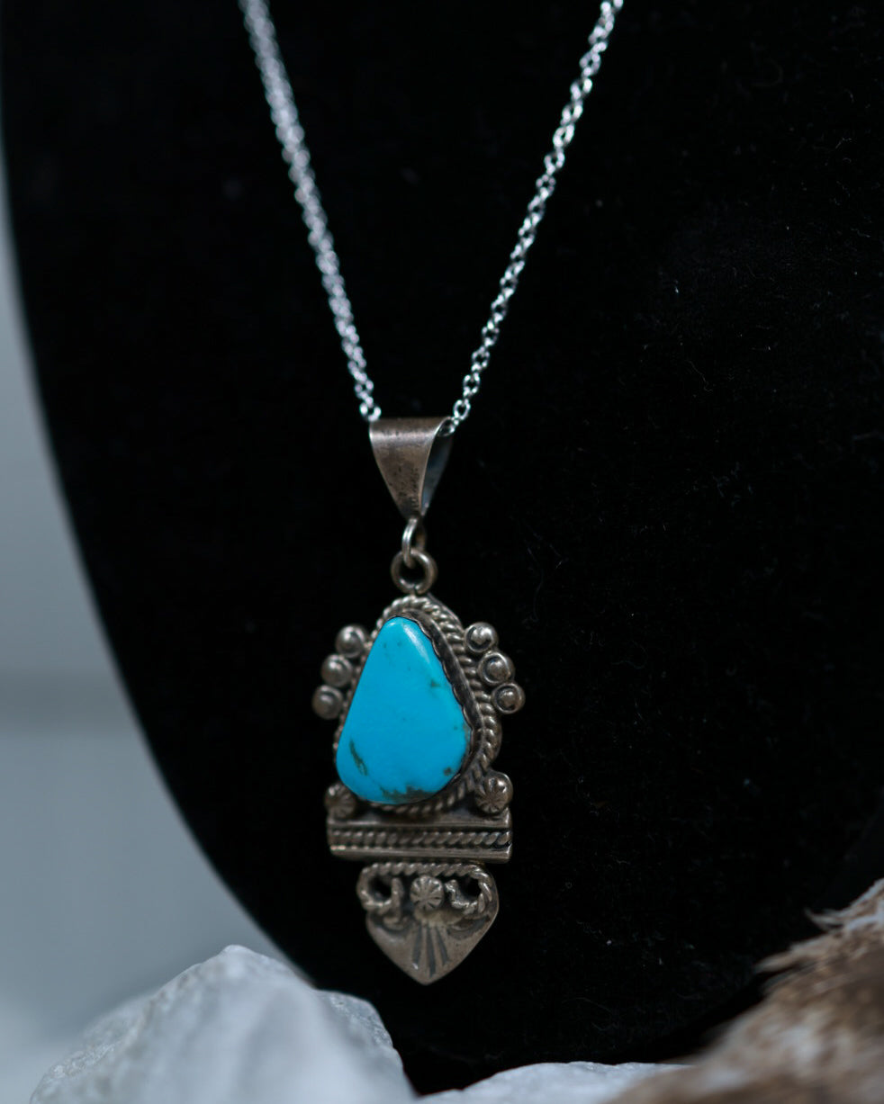 Turquoise Pendant - Smokin' Blues Turquoise