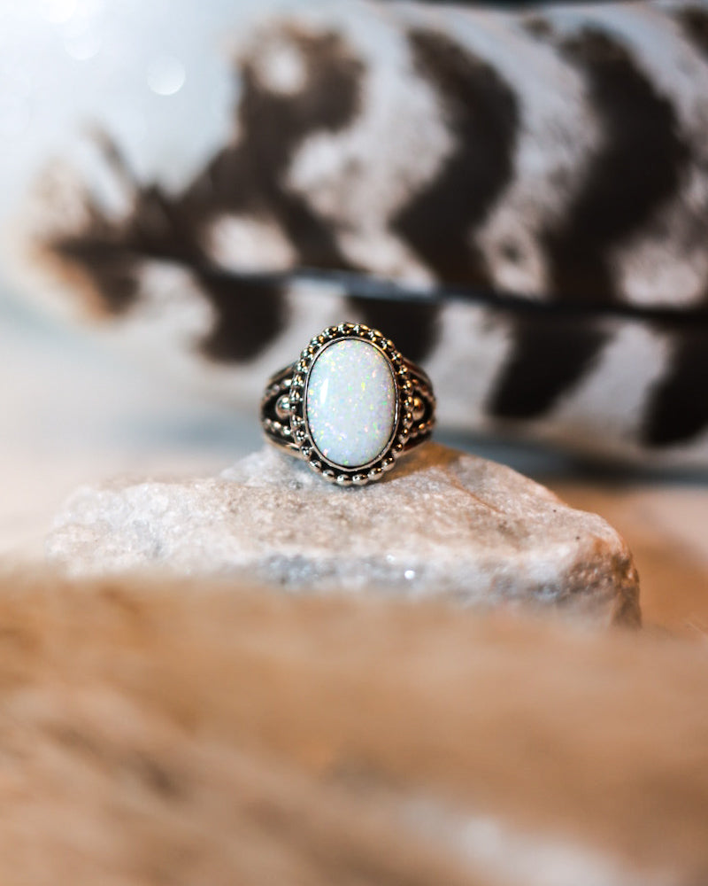 Opal Ring | Size 6 - Smokin' Blues Turquoise