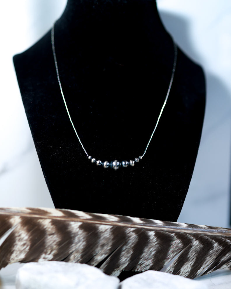 Navajo Pearl Necklace - Smokin' Blues Turquoise