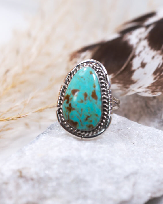 Turquoise Ring | Size 5.5 - Smokin' Blues Turquoise