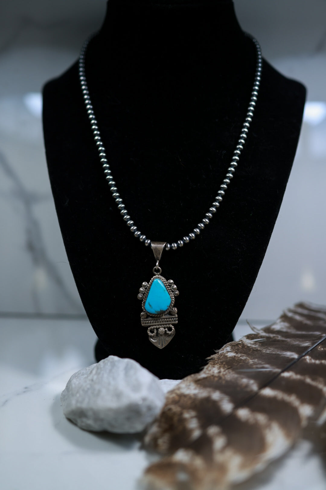 Turquoise Pendant - Smokin' Blues Turquoise