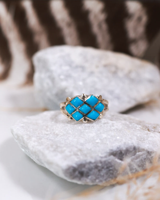 Turquoise Ring | Size 6.5 - Smokin' Blues Turquoise