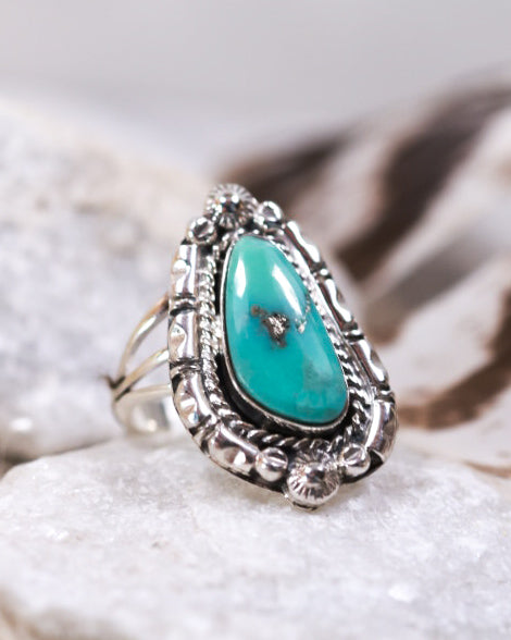 Turquoise Ring | Size 7 - Smokin' Blues Turquoise