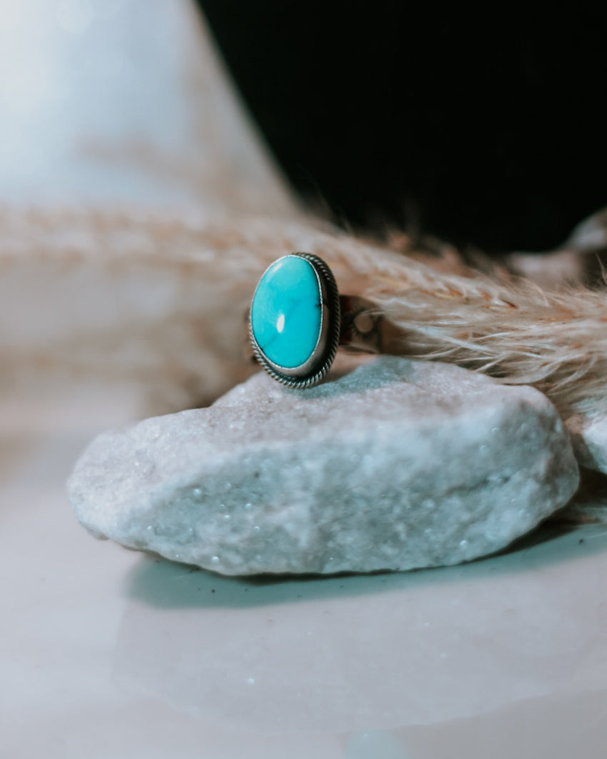 Turquoise Ring | Size 6 - Smokin' Blues Turquoise