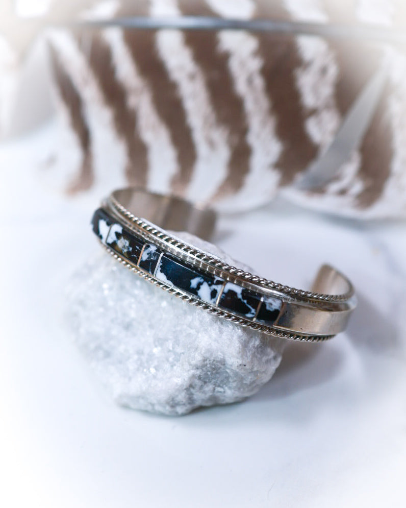 White Buffalo Cuff - Smokin' Blues Turquoise