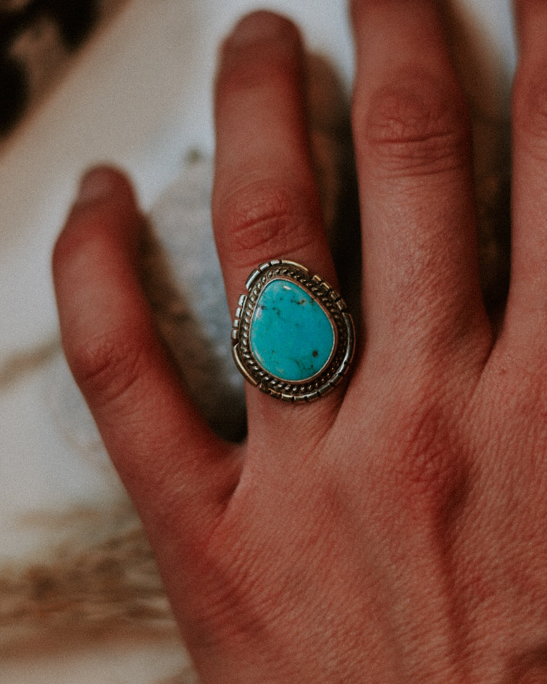 Turquoise Ring | Size 5 - Smokin' Blues Turquoise