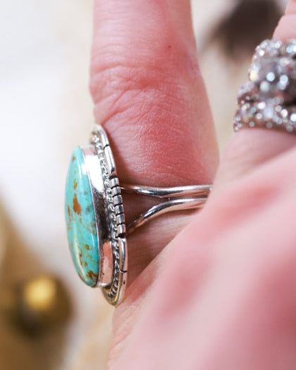 Turquoise Ring | Size 5.5 - Smokin' Blues Turquoise