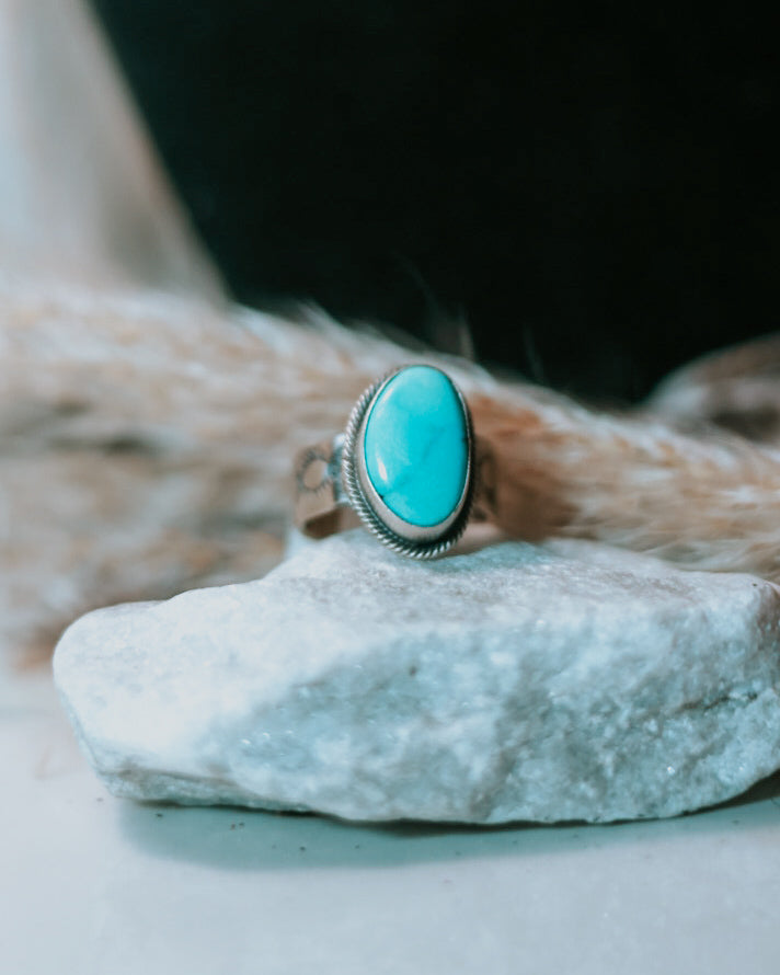 Turquoise Ring | Size 6 - Smokin' Blues Turquoise