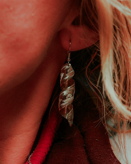Sterling Twist Earrings - Smokin' Blues Turquoise