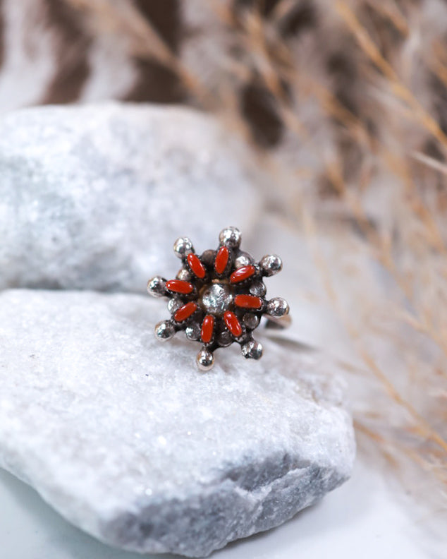 Coral Ring | Size 5 - Smokin' Blues Turquoise
